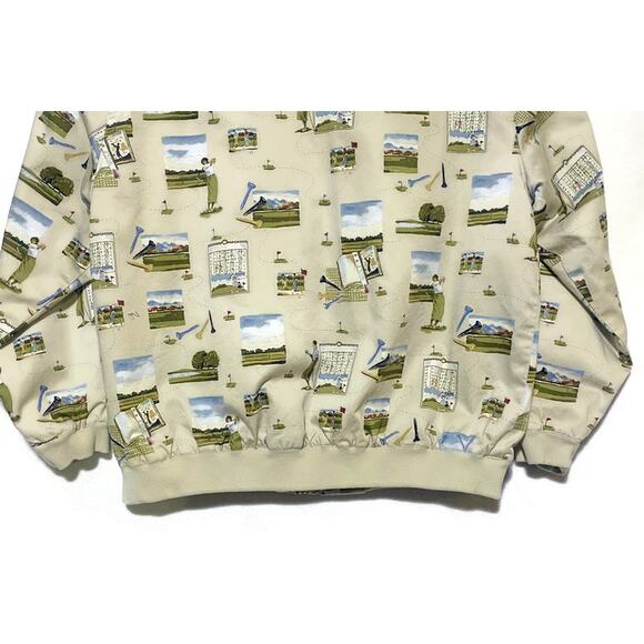 Liz Claiborne LizGolf Zip Up Jacket Women's Size Medium Lined Golf Motif Beige - Picture 5 of 8